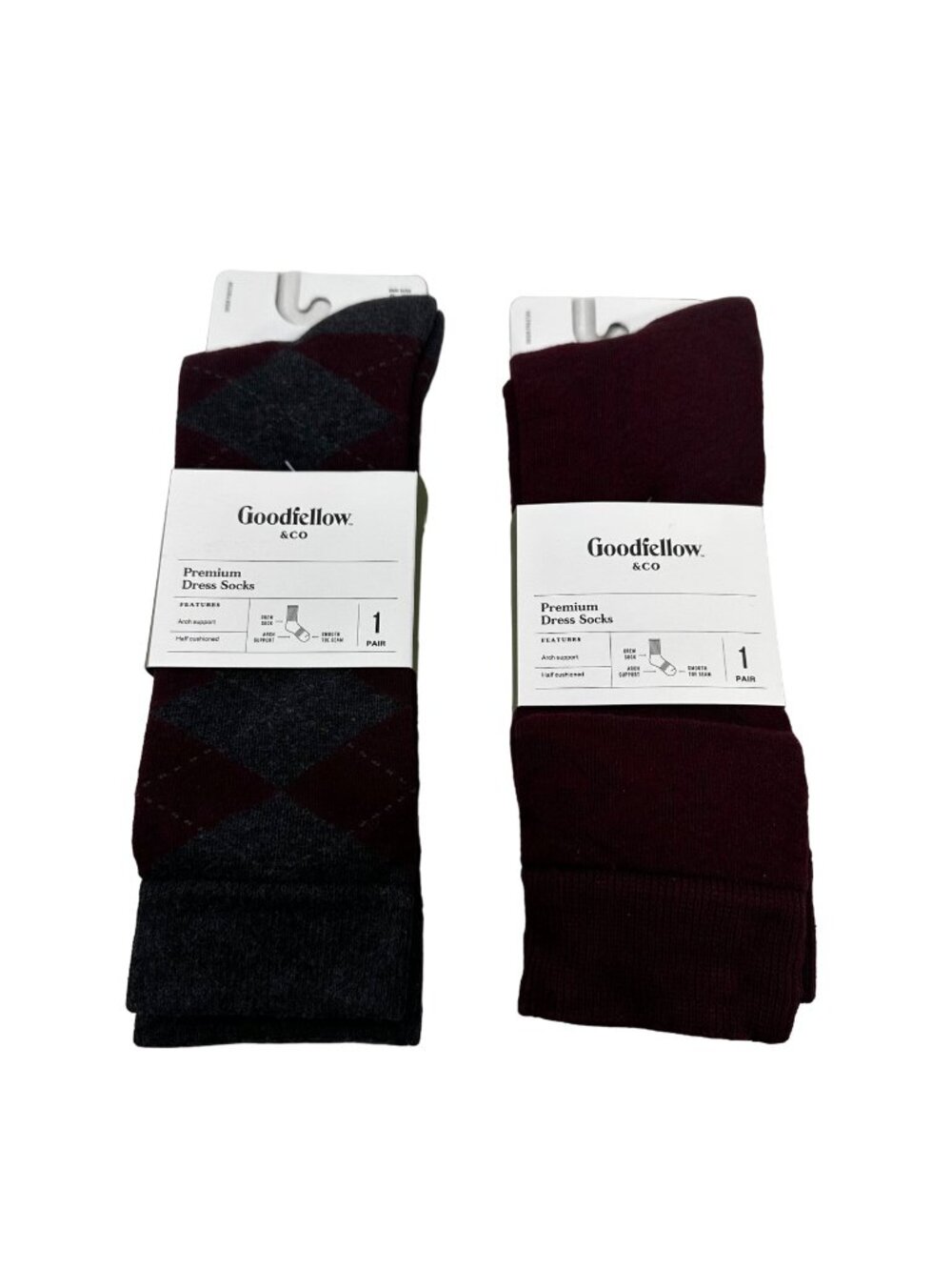 Goodfellow And Co Men's Size 6-12 Socks Premium Dress Crew 2 Pair New